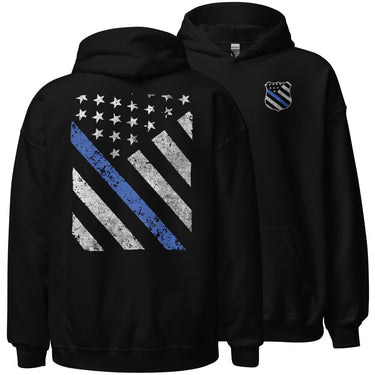 Thin Blue Line Hooded sweatshirt in black